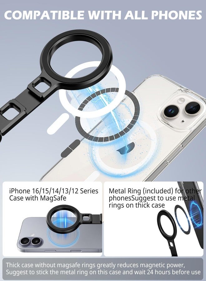 UBeesize Magnetic Portable Tripod for iPhone -MagSafe Mini Phone Stand & Universal Tripod Mount, Foldable Aluminum Phone Holder for iPhone 16/15/14/13/12, Pocket Travel Desktop All in One - Image 5