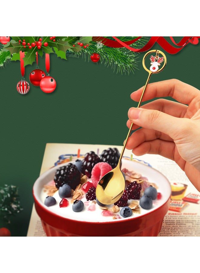 J Creative Spoon Fork Pendant Set Cute Fun Elk Spoon Dessert Fork Coffee Mixing Spoon Gift Set-Specifications:304 Ring Sock Fork - Image 4