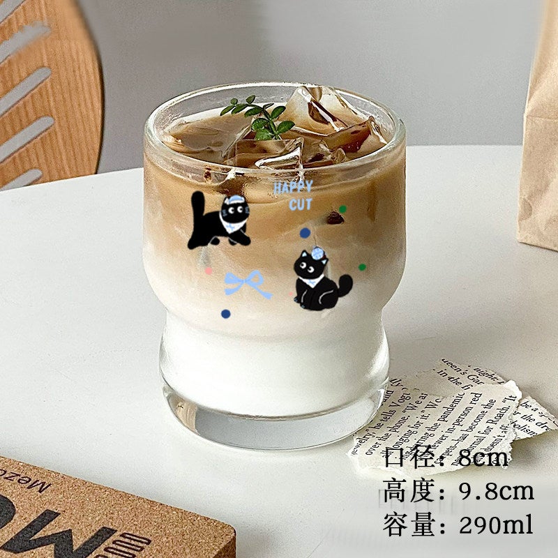 Elegant Insulated Glass Coffee Cup with Temperature Display - Modern and Cute Design