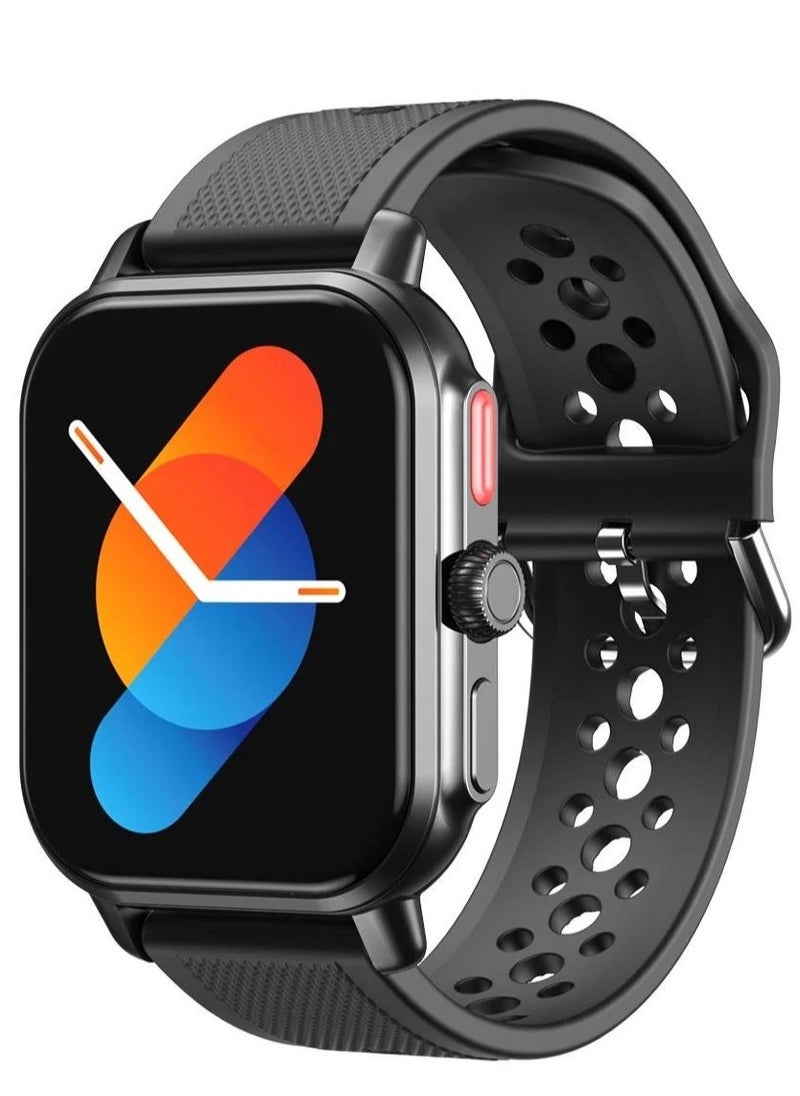 havit Smart Watch for Men & Smart Watch for Women – 2.06" Full Touch Fitness Smartwatch with Bluetooth Calling, IP68 Waterproof, Heart Rate, SpO2, Blood Pressure & Sleep Monitor, Zinc Alloy Body, Custom Watch Faces, Message & Call Notifications, Compatible with Android & iPhone, Business & Sports Use (Black)  - Image 1