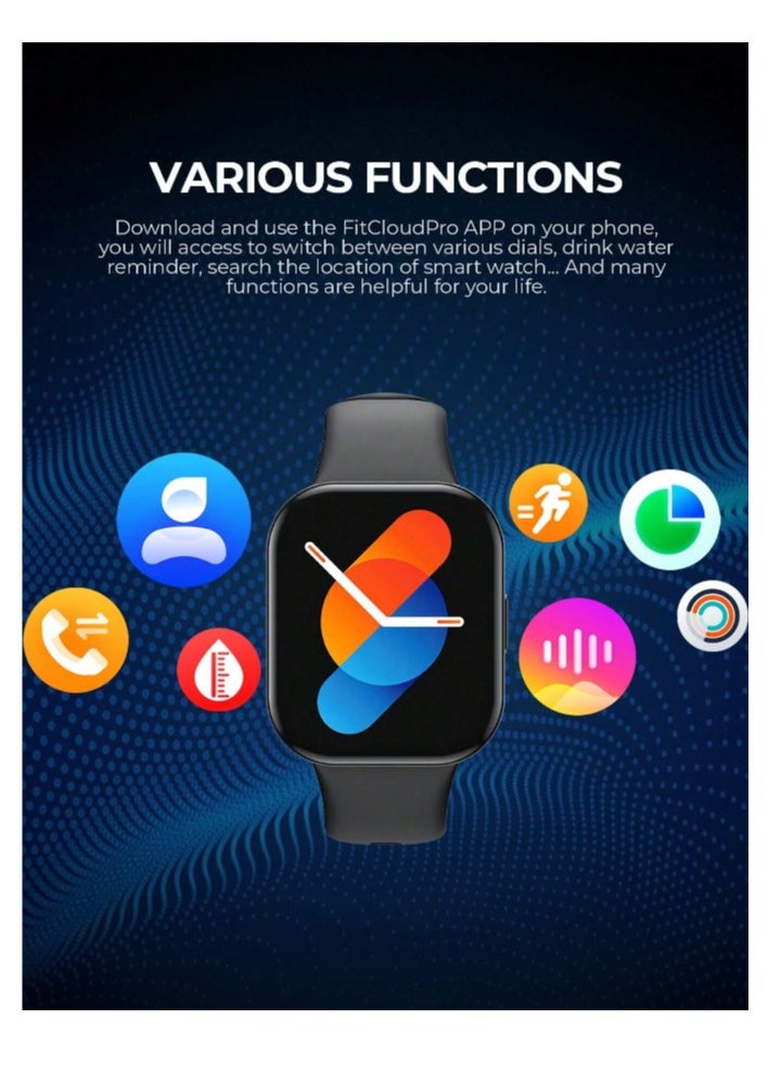 Smart Watch for Men & Smart Watch for Women – 2.06" Full Touch Fitness Smartwatch with Bluetooth Calling, IP68 Waterproof, Heart Rate, SpO2, Blood Pressure & Sleep Monitor, Zinc Alloy Body, Custom Watch Faces, Message & Call Notifications, Compatible with Android & iPhone, Business & Sports Use (Black)