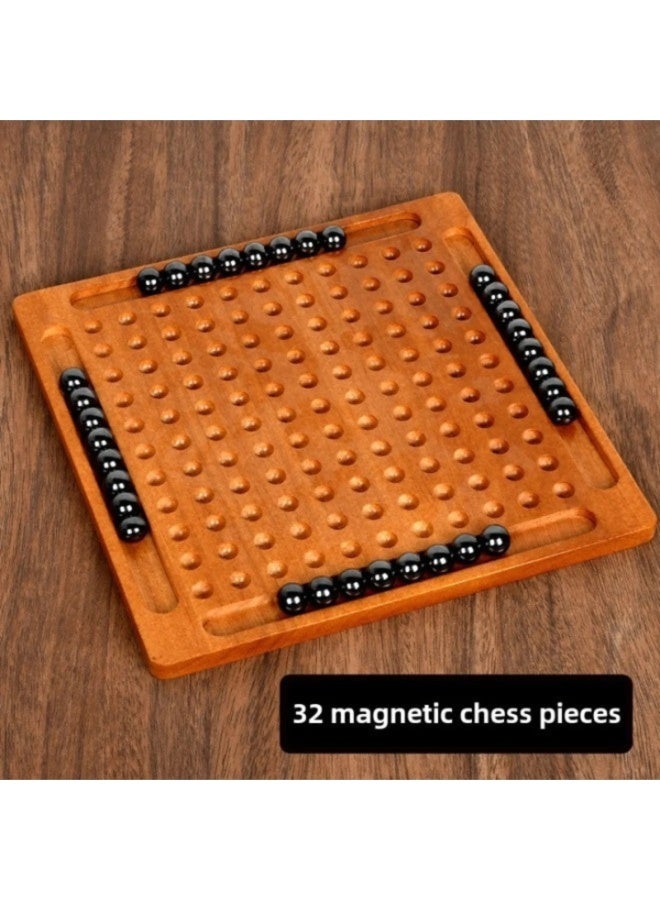 Capstro Magnetic Strategy Board Game for Kids & Family – Wooden Tabletop Thinking Game with 32 Magnetic Balls, Interactive Challenge Puzzle & Travel Friendly Activity Set - Image 2
