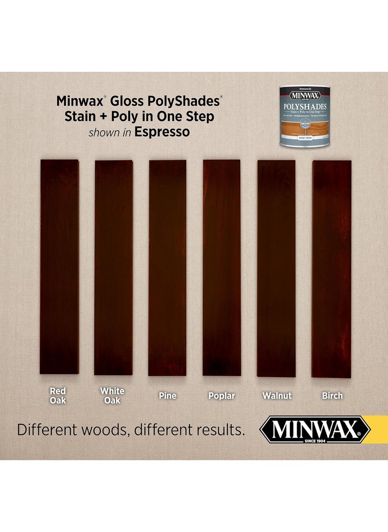 Minwax Minwax PolyShades Wood Stain  Polyurethane Finish  Quart Espresso Gloss  - Image 2