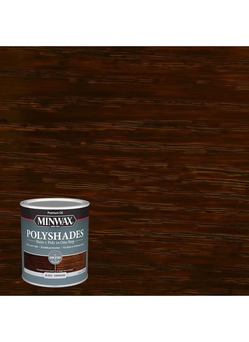 Minwax Minwax PolyShades Wood Stain  Polyurethane Finish  Quart Espresso Gloss  - Image 3