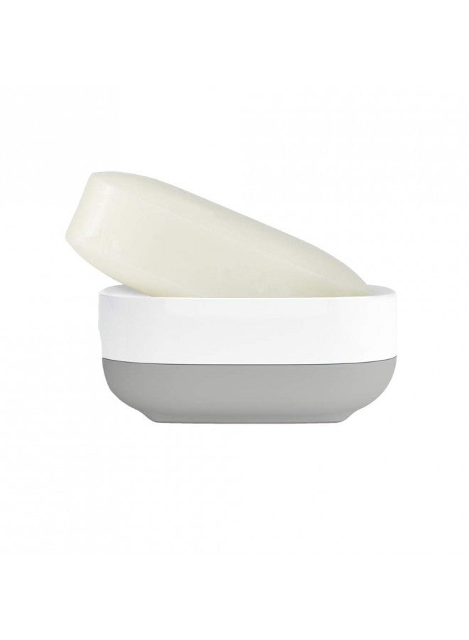 Joseph Joseph 70511 Slim Compact Soap Dish with Drain, Gray, 7.1 x 3.6 x 8.4 cm - Image 3