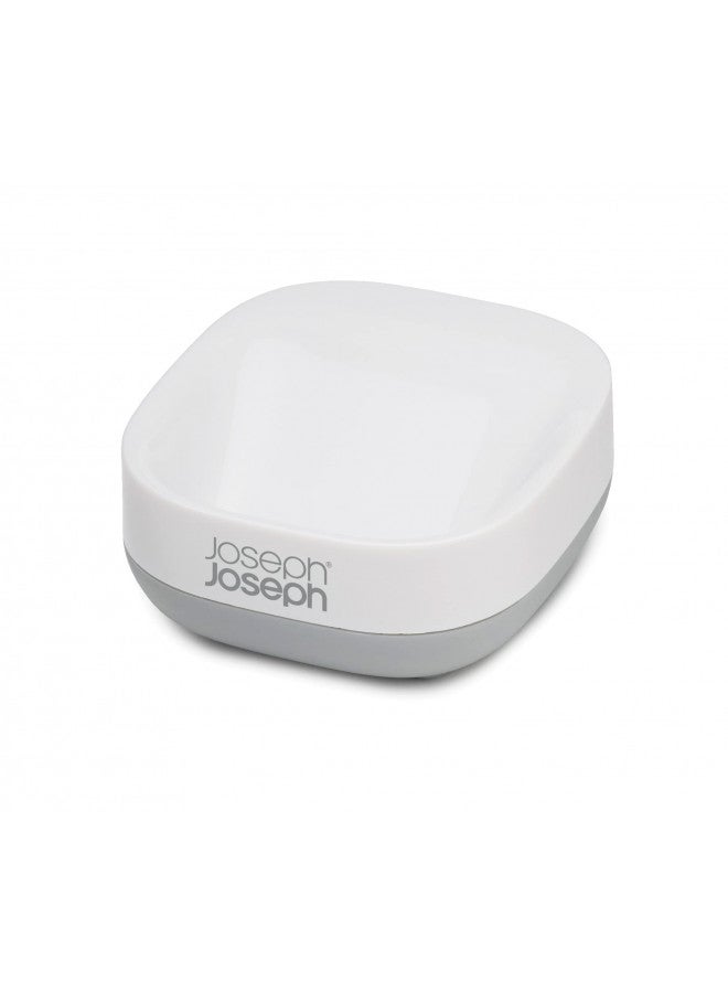 Joseph Joseph 70511 Slim Compact Soap Dish with Drain, Gray, 7.1 x 3.6 x 8.4 cm - Image 1
