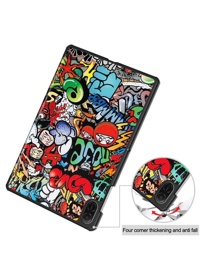 Case for Honor Pad X8a 11 Inch (2024),Cute Tri-Fold Anti-fall Smart Tablet Cover with Stand Function,Anti-friction Kids-Friendly Protective Cover (Style 1) - Image 5