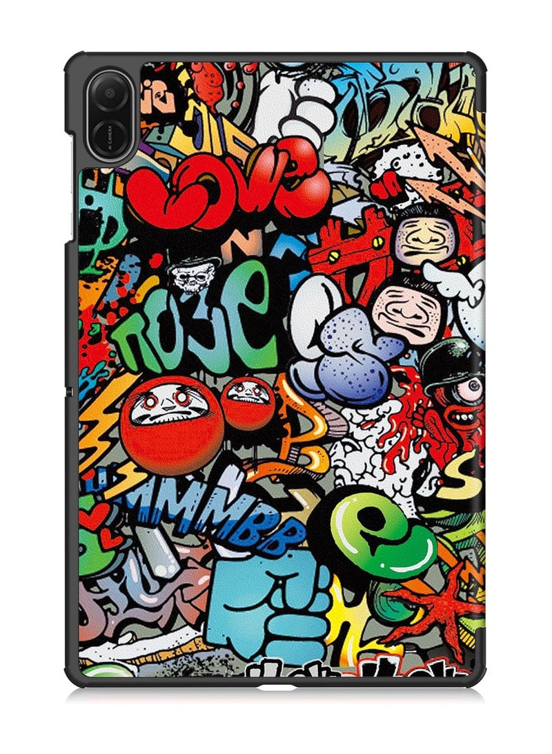 Case for Honor Pad X8a 11 Inch (2024),Cute Tri-Fold Anti-fall Smart Tablet Cover with Stand Function,Anti-friction Kids-Friendly Protective Cover (Style 1) - Image 1