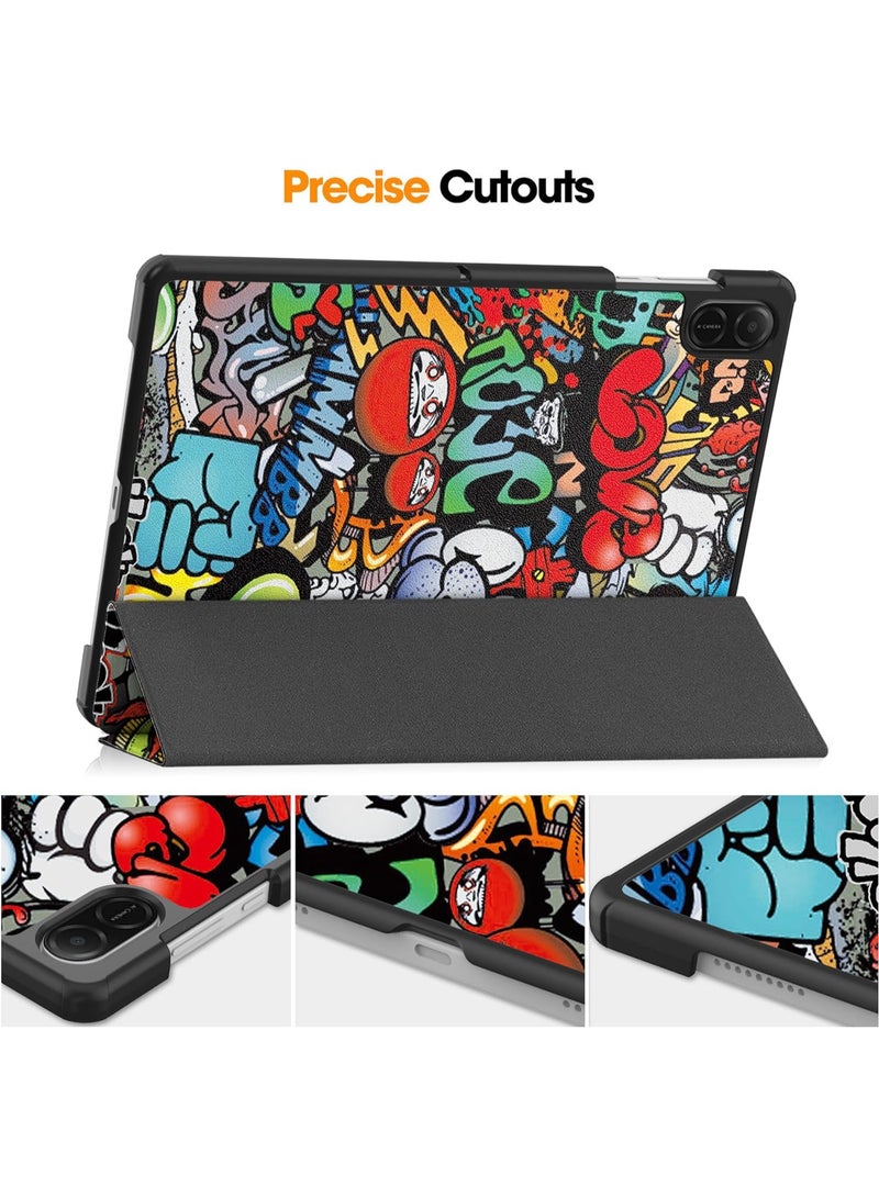 Case for Honor Pad X8a 11 Inch (2024),Cute Tri-Fold Anti-fall Smart Tablet Cover with Stand Function,Anti-friction Kids-Friendly Protective Cover (Style 1) - Image 4