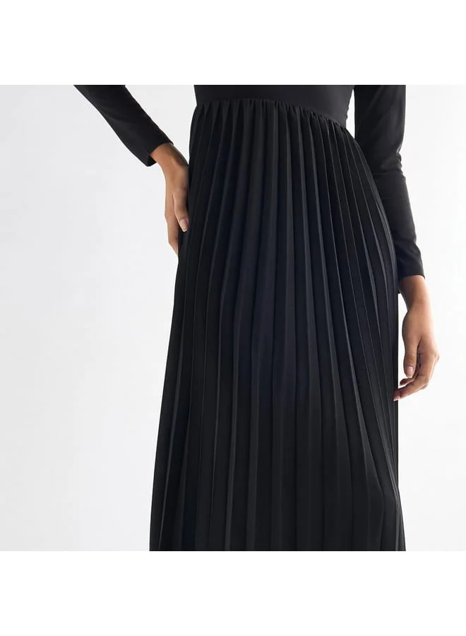 Splash FAV Pleated Long Sleeve Dress