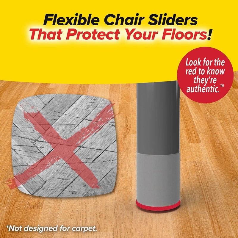 Ruby Sliders Small As Seen On TV - Premium Chair Covers Protect Hardwood & Tile Floors - Stretchable - Fits Smaller Furniture Leg Sizes & Most Shapes - Chairs Slide Noiselessly - 8 Pack - Image 2
