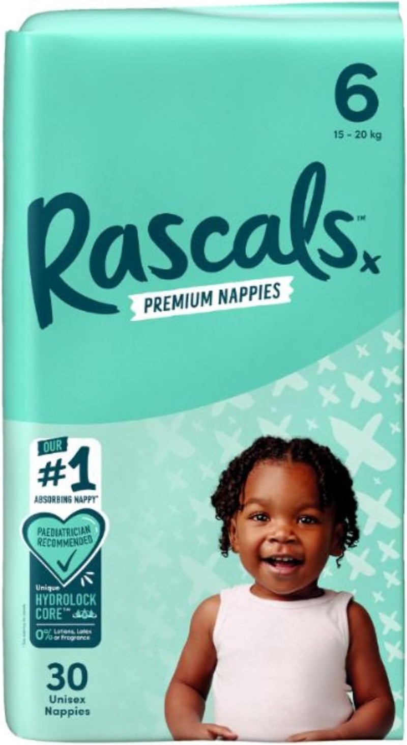 Rascals Premium Baby Diapers Size 6 - Comfortable & Leak-Proof for Babies 15-20 kg - Pack of 30 - Image 1