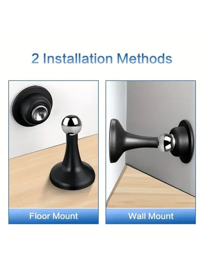Black Magnetic Door Stopper No Drilling Strong Adhesive Anti Collision For Home Office - Image 5