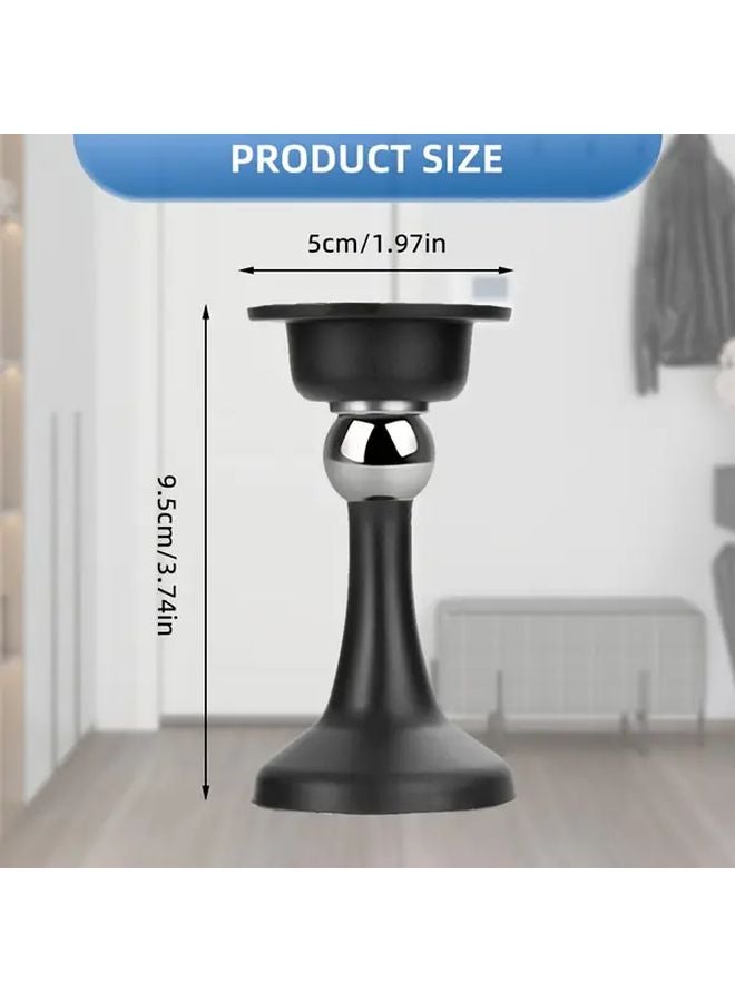 Black Magnetic Door Stopper No Drilling Strong Adhesive Anti Collision For Home Office - Image 3
