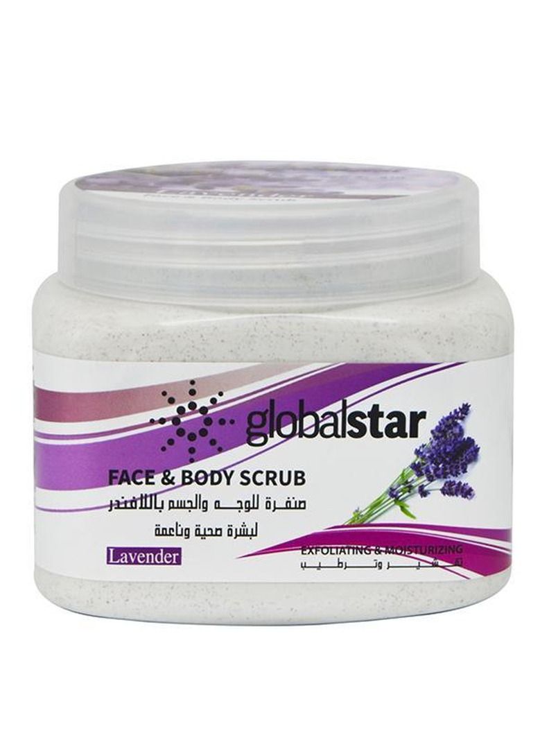 جلوبال ستار صنفرة تقشير الوجه والجسم برائحة زهرة اللافندر المميزة 500 مل