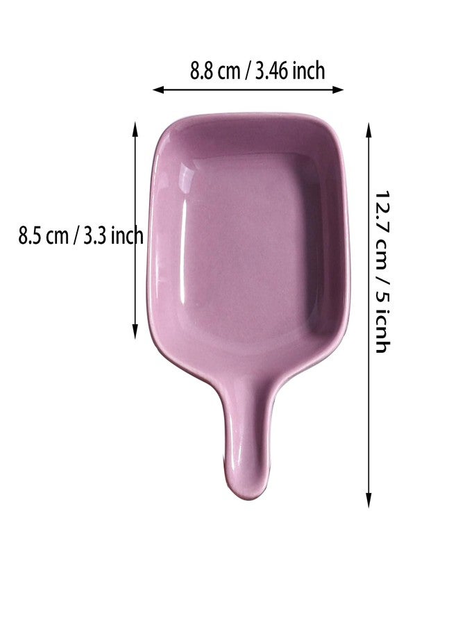 BOSILI 5-Color Handled Square Sauce Dishes Set Heat-Resistant Ceramic Dipping Bowls with Grips Soy Sauce Plates for Sushi Condiments Snacks - Image 2