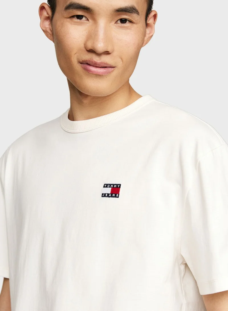 TOMMY JEANS Logo badge Crew Neck T-Shirt