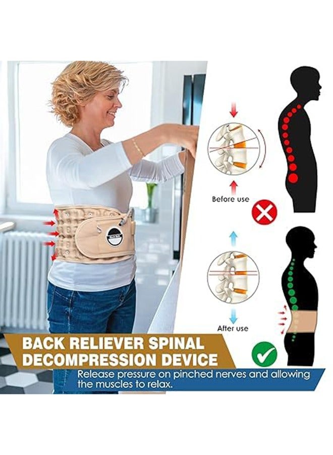 Arabest Decompression Back Belt Waist Brace Spinal for Lower Back Pain Relief - Lumbar Air Traction Device for Men & Women, Lumbar Decompression Belt Back Support & Lumbar Traction Device One Size Fits 29-49 - Image 3