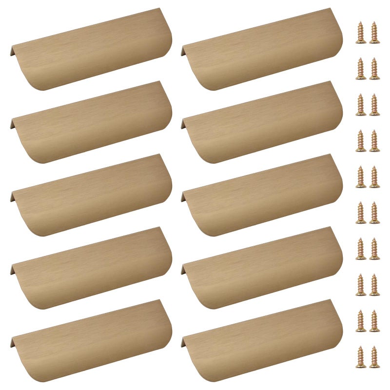 MOROBOR Finger Edge Pull 10 PCS Concealed Rounded Edge Drawer Handles Aluminum Alloy Invisible Wardrobe Handles for Cabinet Hardware Drawer 120 mmBronze