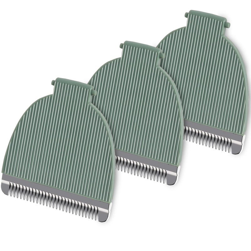 Piwerod 3 Pack Replacement Blades Compatible with Meridian Trimmer Hygienic Ceramic Replacement Blades Compatible with Meridian Body Trimmer Onyx Sage Green