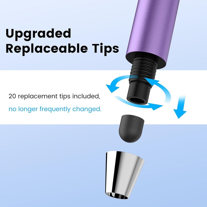 MEKO Pack of 10 Replaceable Slim Stylus Pens with Rubber Tip for Touch Screen, iPad, iPhone, Tablets, Smartphones and All Touch Screen Devices (10 Stylus Pens + 20 Tips) - Image 5