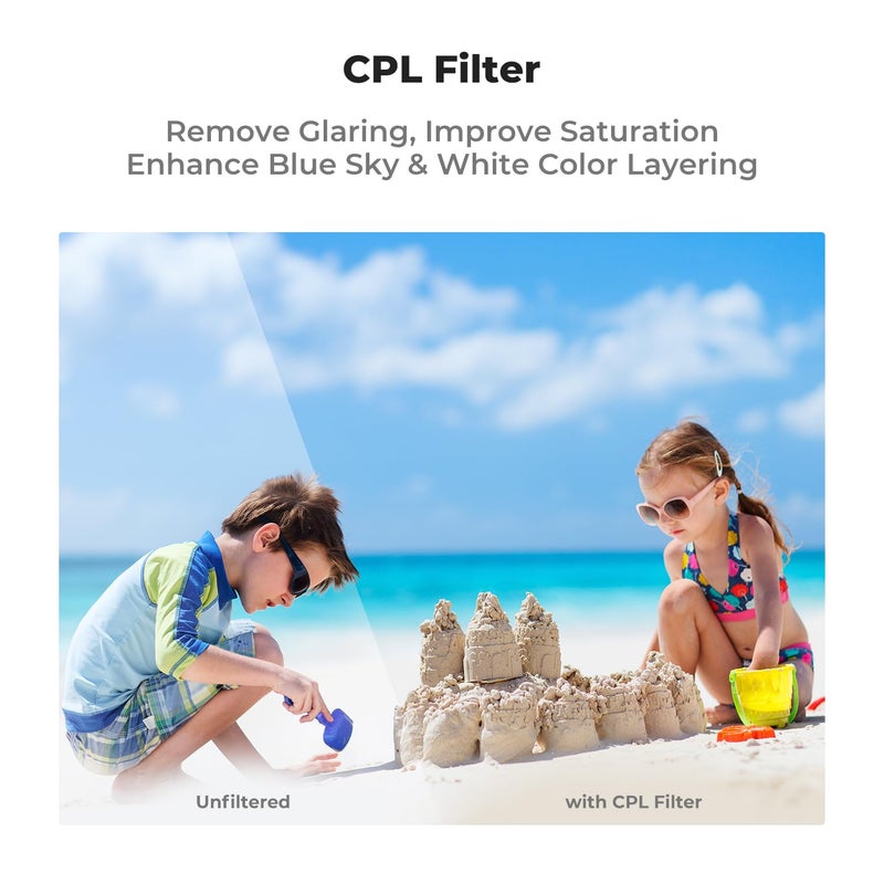 K&F Concept UV/CPL/ND Filter Set Compatible with DJI Osmo Pocket 3, 6 Pack Magnetic UV+CPL+ND16/PL+ND32/PL+ND64/PL+ND256/PL Protection Polarizer Neutral Density Filters, Multi Coated HD Optical Glass - Image 3