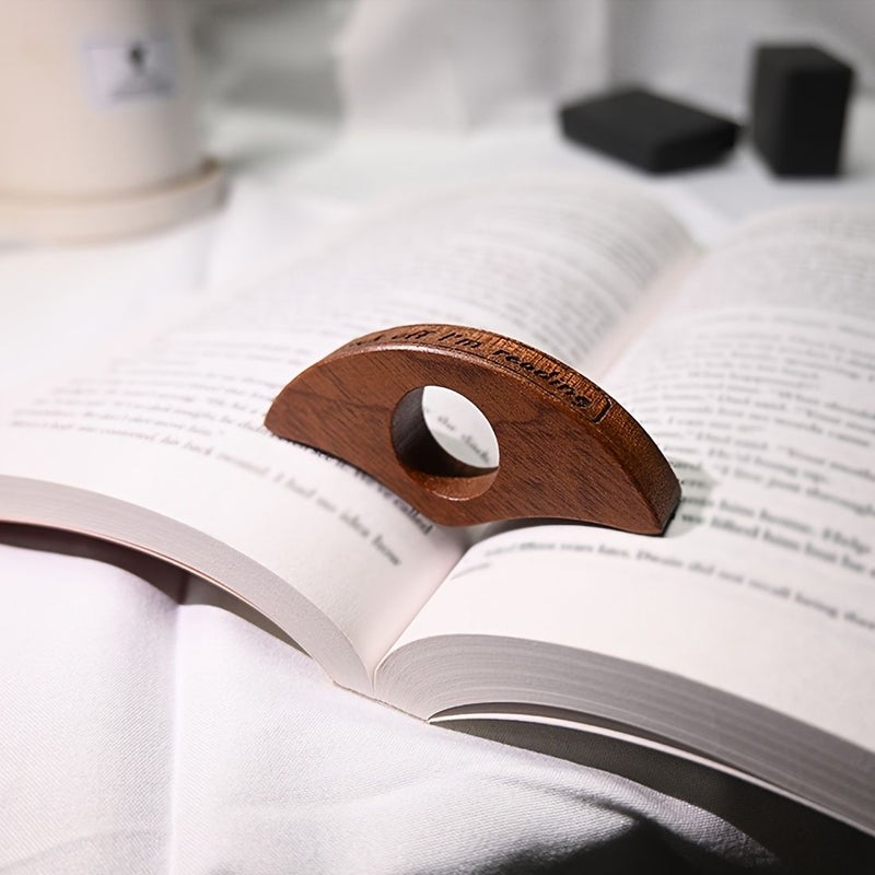 Wooden Thumb Book Holder Sapele Page Press Stand Gift For Book Lovers Holiday - Image 5
