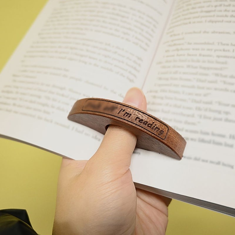 Wooden Thumb Book Holder Sapele Page Press Stand Gift For Book Lovers Holiday - Image 1