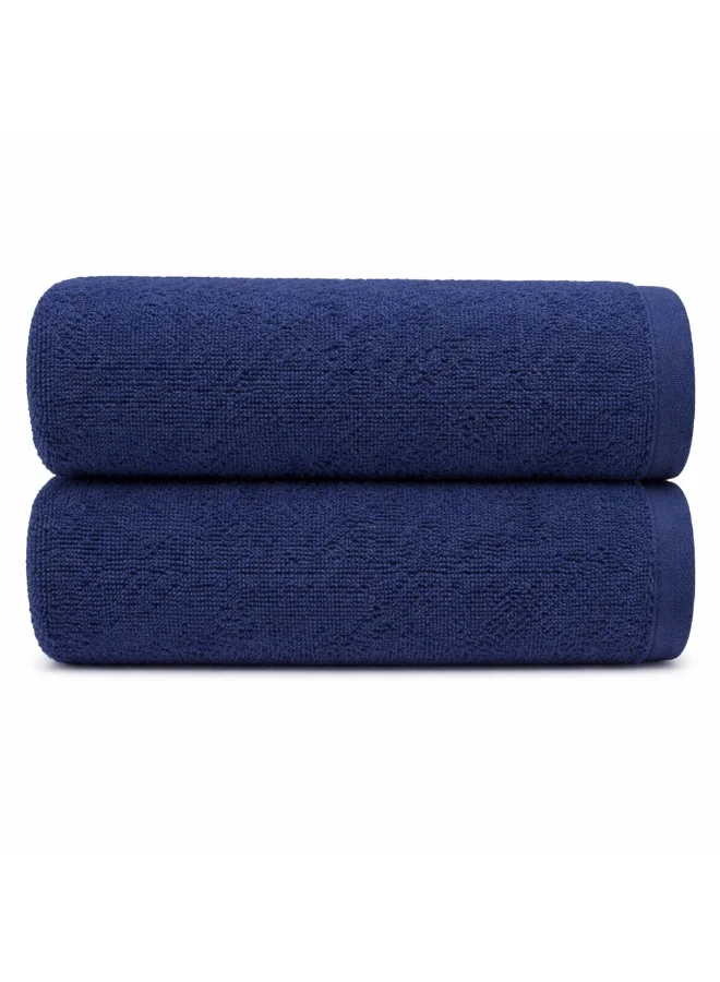Bliss Casa Bliss Casa Indigo Bath Sheets (2 Pack, 90x180 cm)- 600 GSM Large Bathroom Towels Super Absorbent and Soft Hotel Quality Bathsheets, Ideal for Use in Hotels and Restaurants