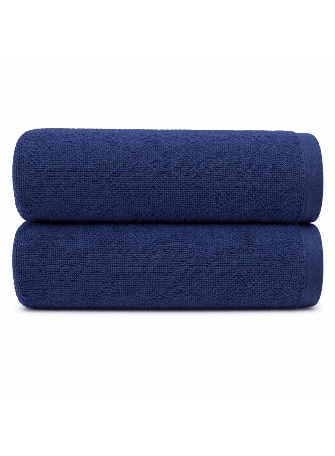 Bliss Casa Indigo Bath Sheets (2 Pack, 90x180 cm)- 600 GSM Large Bathroom Towels Super Absorbent and Soft Hotel Quality Bathsheets, Ideal for Use in Hotels and Restaurants