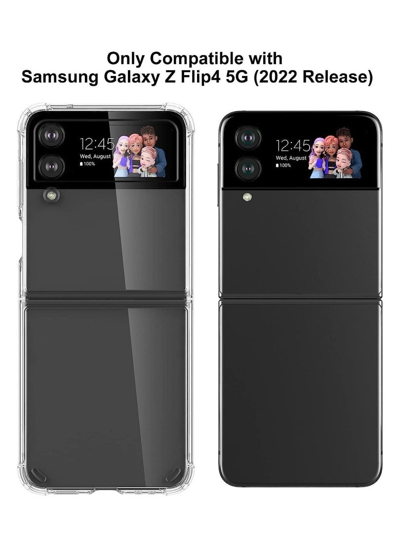 Raxoom Case for Samsung Galaxy Z Flip 4 Clear Case, Hard PC Back & Soft TPU Bumper Transparent Protective Cover Shockproof Scratch Resistant Case for Samsung Galaxy Z Flip 4 5G - Image 2