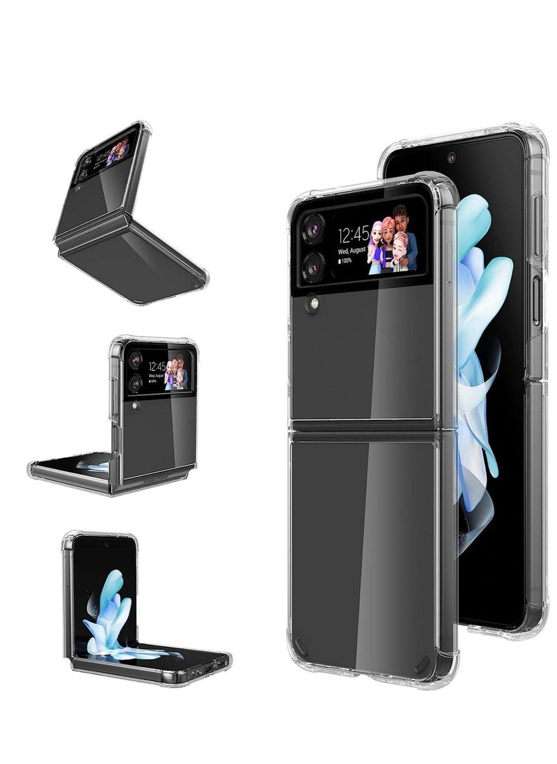 Raxoom Case for Samsung Galaxy Z Flip 4 Clear Case, Hard PC Back & Soft TPU Bumper Transparent Protective Cover Shockproof Scratch Resistant Case for Samsung Galaxy Z Flip 4 5G - Image 5