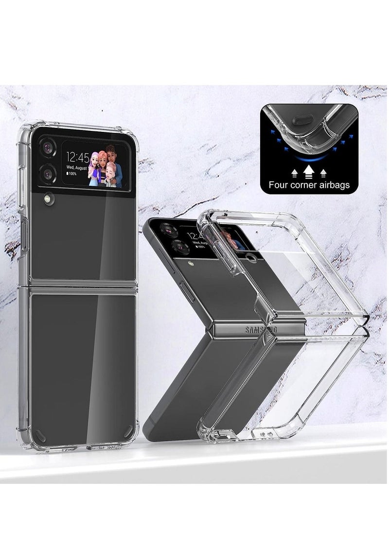 Raxoom Case for Samsung Galaxy Z Flip 4 Clear Case, Hard PC Back & Soft TPU Bumper Transparent Protective Cover Shockproof Scratch Resistant Case for Samsung Galaxy Z Flip 4 5G - Image 4