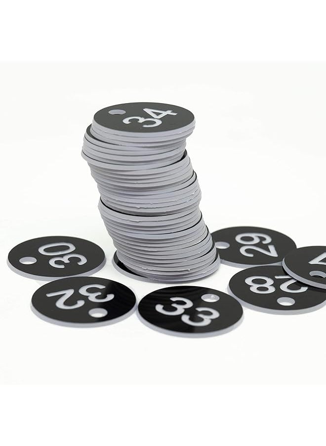 Plastic Id Number Tags Engraved Tags Key Tags Without Key Rings For Locker Dorm Hotel Bar Restaurant Club Restaurant Table Numbers 1 50 Black