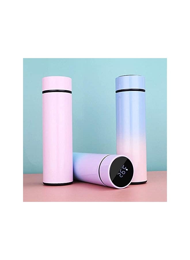 Zaboon - Insulated Water Bottle Tea Infuser Bottle Stainless Steel Vacuum Wide Mouth Coffee Mug Travel Thermoses With Lcd Touch Screen Keep Hot Or Cold Car Portable Coffee Cup 18Oz(Blue) - Image 1