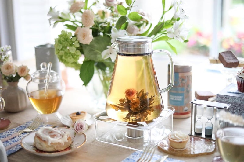 Teabloom OneTouch Tea Maker 2in1 Teapot and Kettle with Stainless Steel Filter Lid for Loose Tea  Stainfree Borosilicate Glass Teapot 40 Oz  Tea Connoisseurs Choice - Image 2