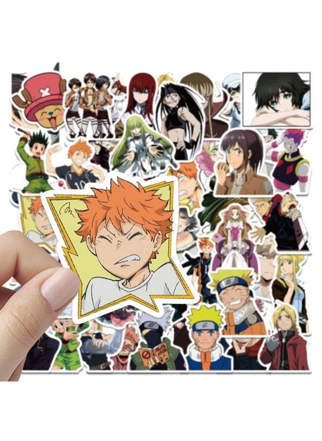 50PCS Anime Stickers, Includes a Variety of Popular Anime, Waterproof Stickers for Laptop,Skateboard, Water Bottles,Computer,Phone,Guitar, Stickers for Kids Teens Adult