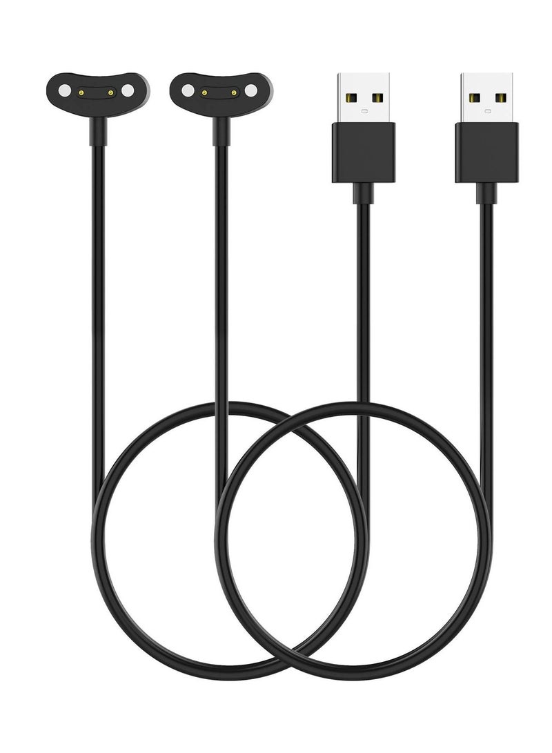 Y&D 2 Pack Compatible with Ticwatch ProX/ E3/ pro3/ pro3 LTE3 Etc. Charging Cable, Portable Magnetic Charger Base Replacement Power Cable Smartwatch (Black) - Image 1