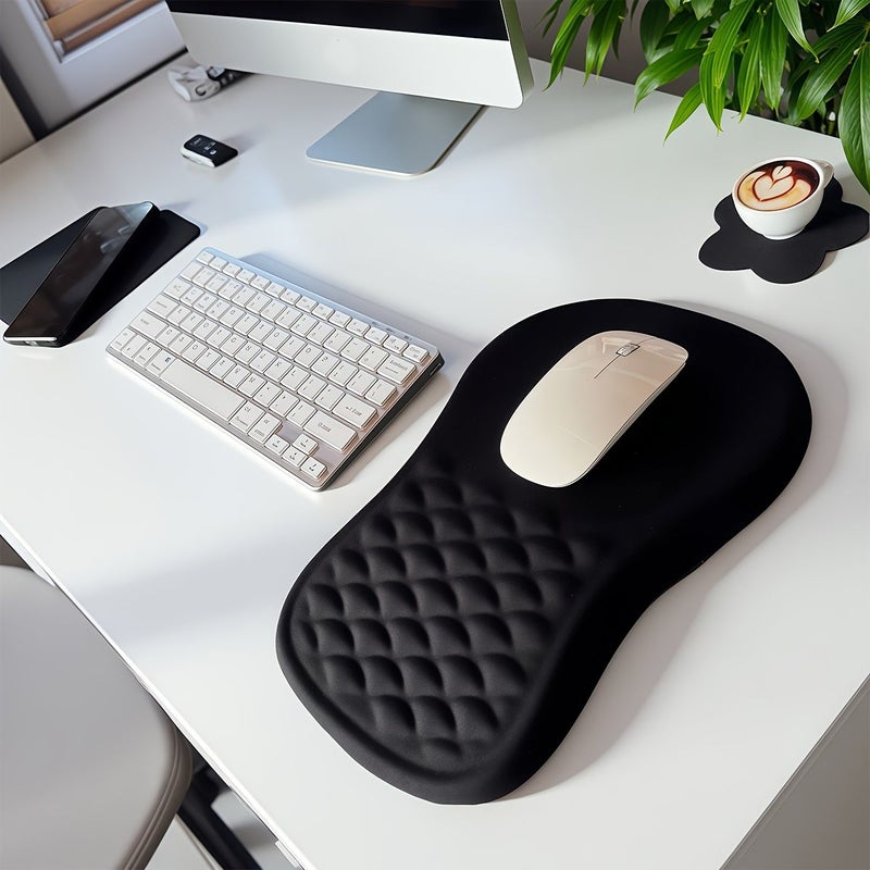 3 Pack Floral Coaster Phone Pad And Mouse Wrist Rest With Memory Foam Support Non Slip Base For Office And Home Use White - Image 1