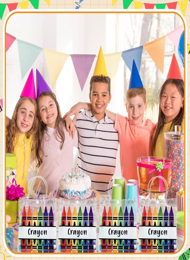 Supervitae 36 Pcs Graduation Crayon Gift Bags Bulk with Handle Plastic Clear Goodies Treats Totes for End of Year Party Favor Teacher Student Classroom School Supplies, 8 x 8 x 3.15 Inch - Image 5