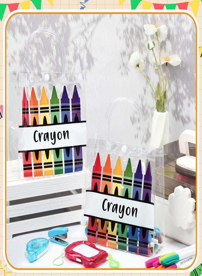 Supervitae 36 Pcs Graduation Crayon Gift Bags Bulk with Handle Plastic Clear Goodies Treats Totes for End of Year Party Favor Teacher Student Classroom School Supplies, 8 x 8 x 3.15 Inch - Image 4
