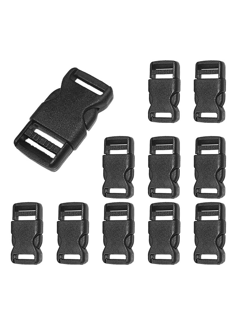Generic 10 Pieces Quick Side Release Adjustable Plastic Buckles for Backpack - Belt - Strap - Dog Collar Accessory - Black - 20mm  - Image 1