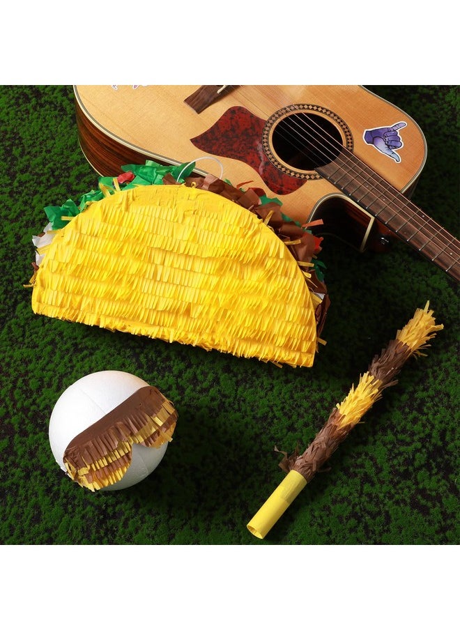 Sratte Taco Pinata Set Mexican Birthday Party Pinatas Decorations Cinco De Mayo Fiesta Theme Pinata With Plastic Stick And Blindfold For Mexican Themed Party Supplies Favors 15 X 8 X 3 Inches  - Image 5