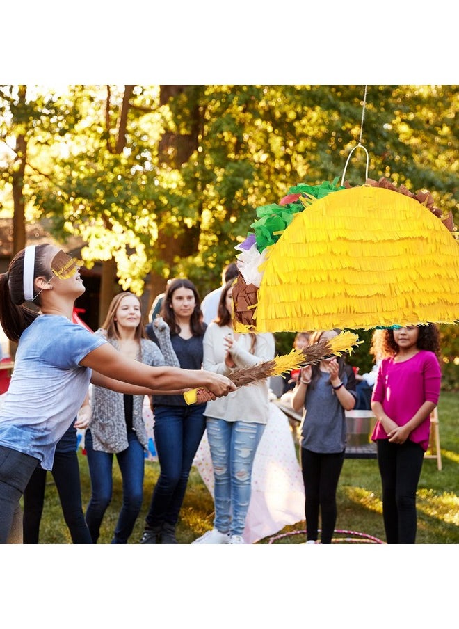 Sratte Taco Pinata Set Mexican Birthday Party Pinatas Decorations Cinco De Mayo Fiesta Theme Pinata With Plastic Stick And Blindfold For Mexican Themed Party Supplies Favors 15 X 8 X 3 Inches  - Image 4