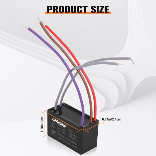 Podoy Ceiling Fan Capacitor 5 Wire for Compatible with New TECH Harbor Breeze 4.5uf 6uf 6uf 50/60Hz AC 250V CBB61 - Image 3