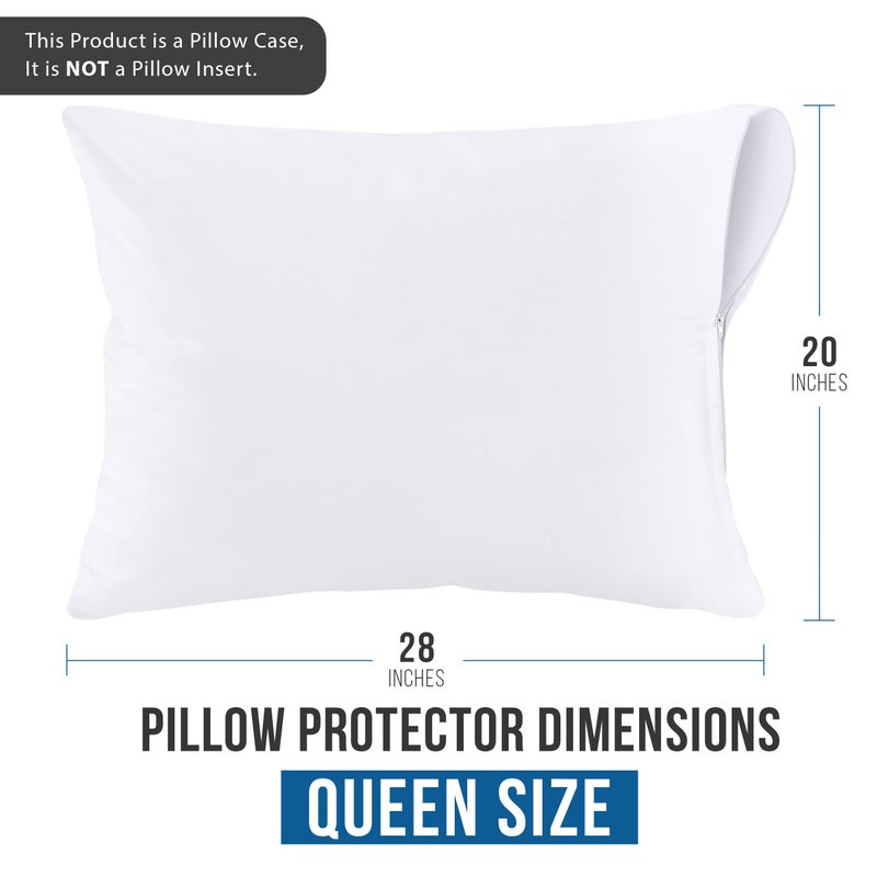 Utopia Bedding Waterproof Queen Size Pillow Protectors Zippered (4 Pack, White), Dust Mite and Bed Bug Proof Pillow case Protectors, Moisture Wicking Pillow Encasement Covers 20 x 28 Inches - Image 4