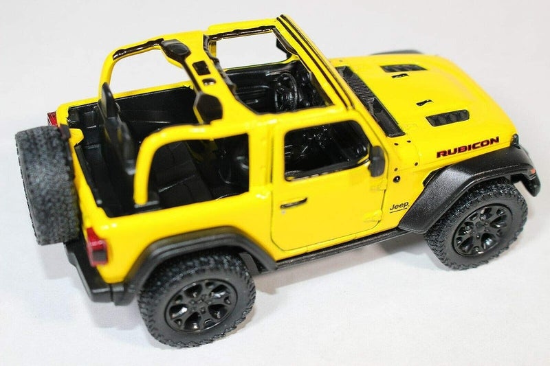 KiNSMART - Jeep Wrangler Rubicon Off Road 4x4 5 inch 1:34 Scale Die Cast Model Replica Toy Car (Yellow Opentop) - Image 3
