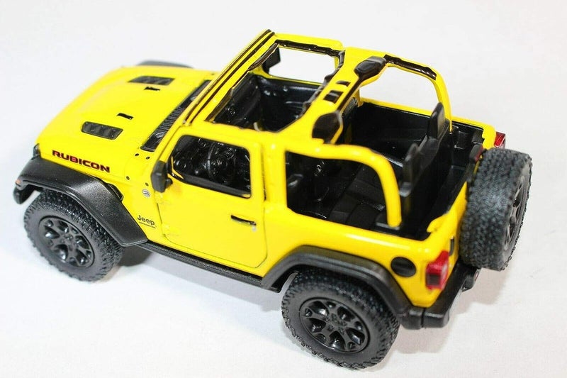 KiNSMART - Jeep Wrangler Rubicon Off Road 4x4 5 inch 1:34 Scale Die Cast Model Replica Toy Car (Yellow Opentop) - Image 2