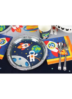 Merrilulu Space Party Napkins, 24 ct | Outer Space Party Napkins | Galaxy Party | Kids Space Themed Party Tableware | Rocket Ship Napkins  - Image 2