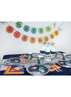Merrilulu Space Party Napkins, 24 ct | Outer Space Party Napkins | Galaxy Party | Kids Space Themed Party Tableware | Rocket Ship Napkins  - Image 3